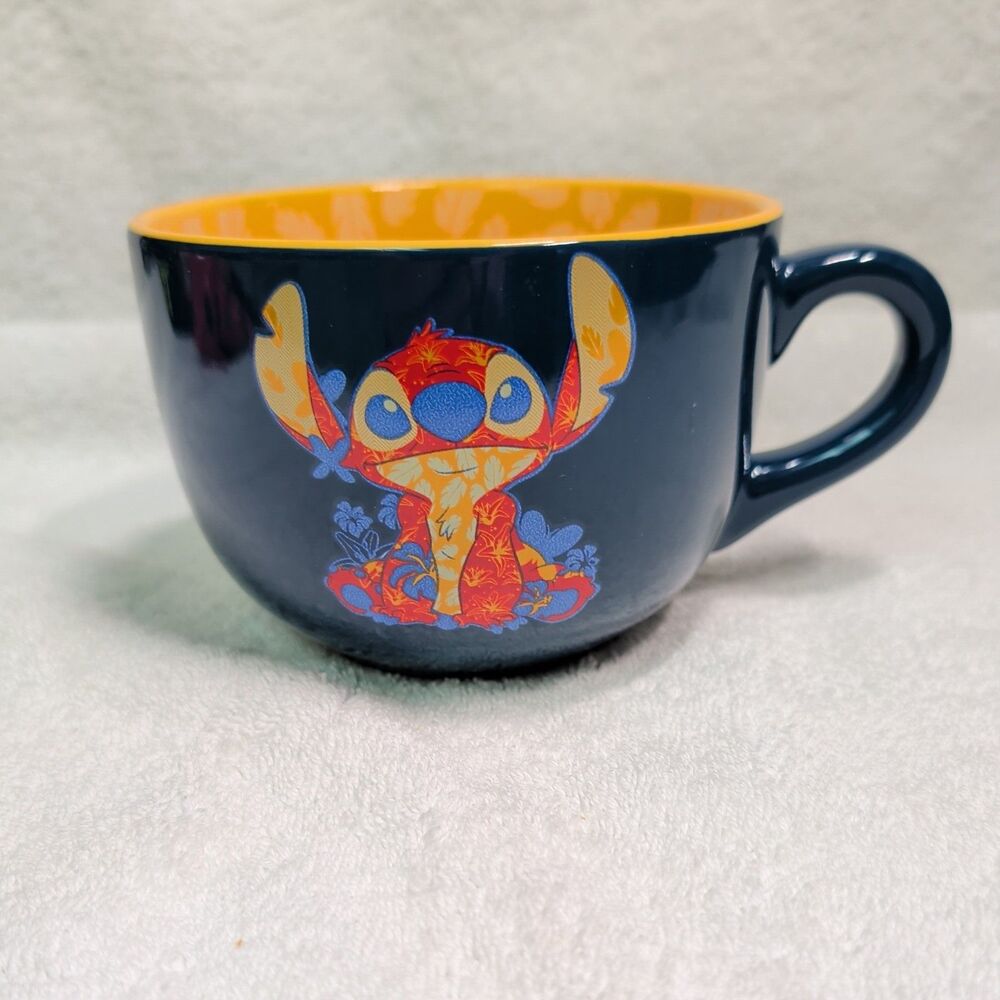 DISNEY - Lilo and Stitch - Navy Blue Soup Mug Cup - 22 oz.